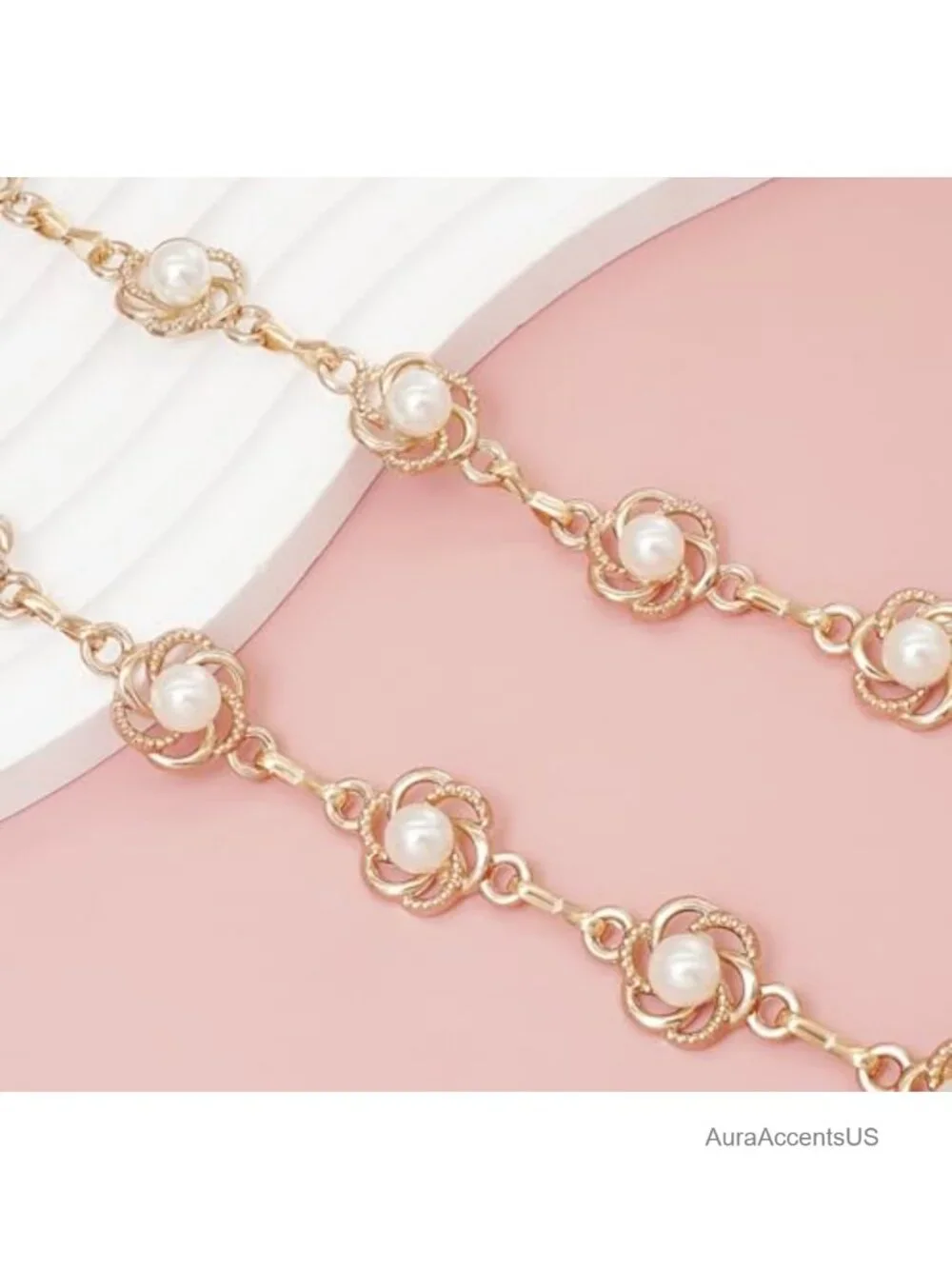 Metal Waist Chain Belt Hollow Flower for Dresses Jeans